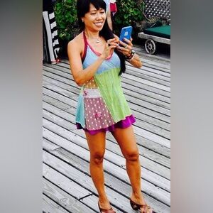 Colorful Patchwork Camisole Top